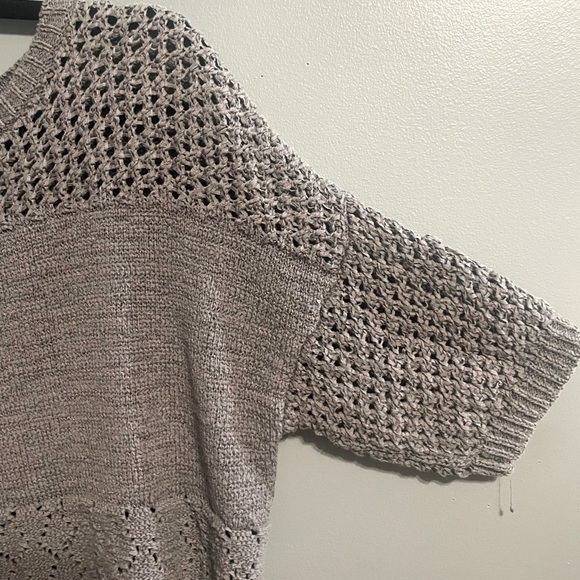 Kenar grey knit crop top with ribbing finish - Picture 3 of 7